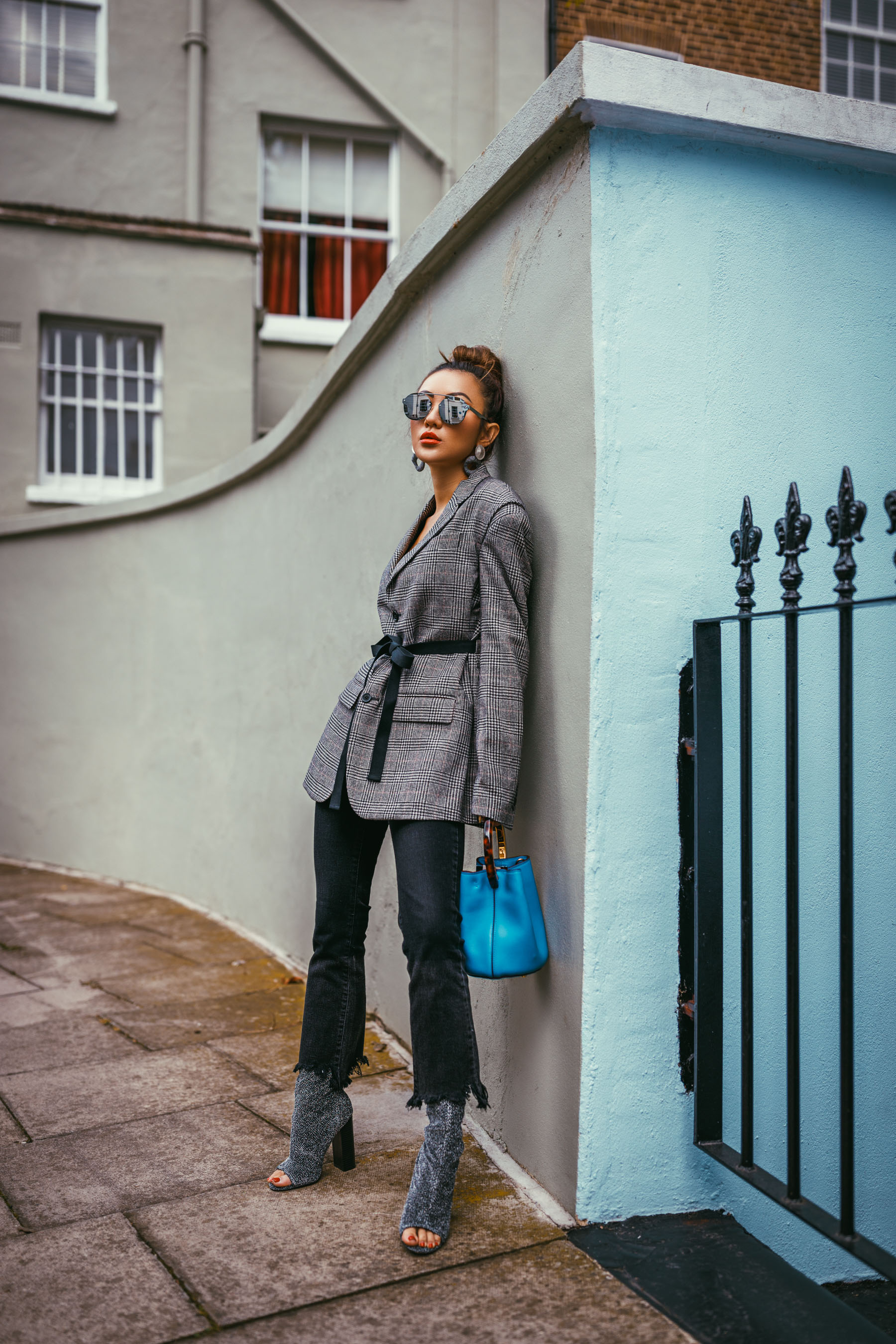 LFW Day 3 Streetstyle plaid blazer // NotJessFashion.com