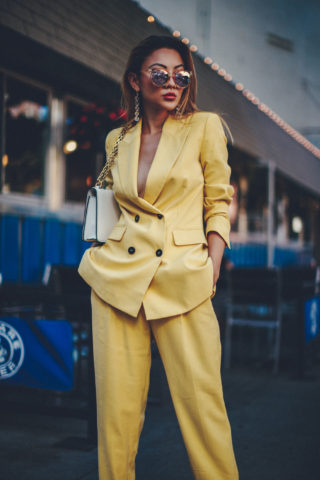 HOW TO WEAR THE MONOCHROMATIC TROUSER SUIT TREND