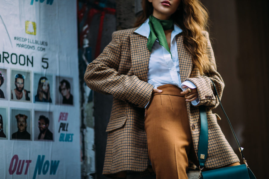 5 Ways to Pull Off Menswear-Inspired Outfits // Notjessfashion.com // NYC fashion blogger, top fashion blogger, asian blogger, oversized blazer, plaid blazer, menswear inspired fashion, jessica wang, green accessories