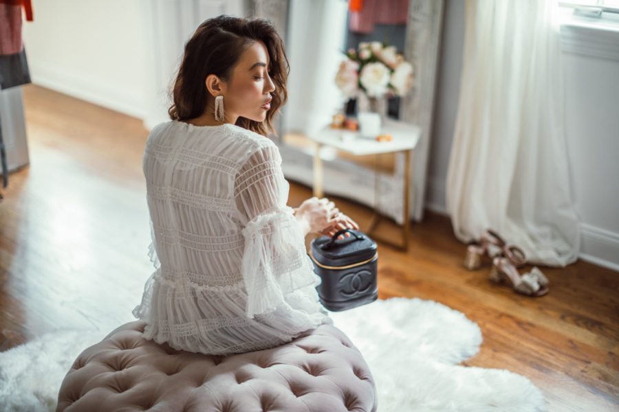 How to Organize Your Closet, Chanel Vanity Bag, White Maxi Dress // Notjessfashion.com