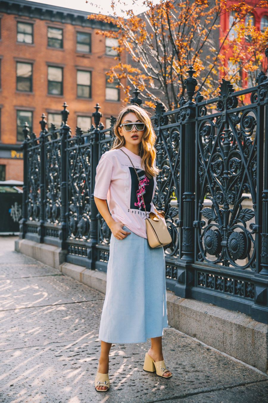 Fashion Mistakes Women Make - Pastel Trend, NYFW Street Style, pale blue culottes // Notjessfashion.com
