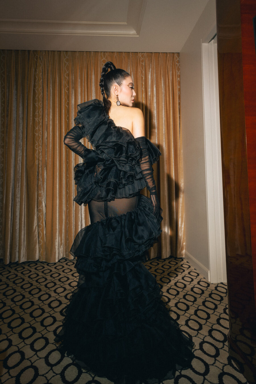 Jessica Wang wearing a sheer black gown // Jessica Wang - JessicaWang.com