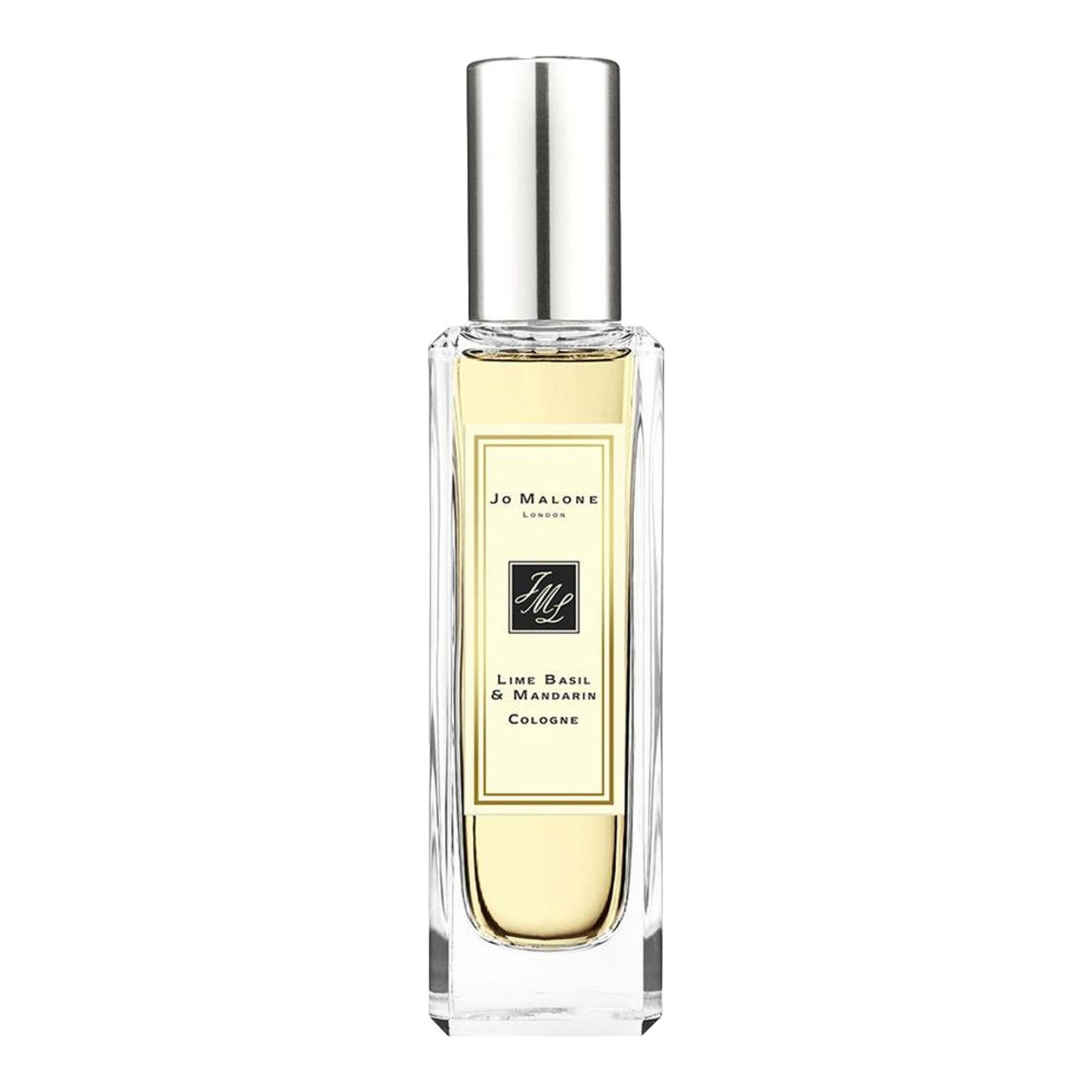 Jo Malone London Lime Basil and Mandarin cologne bottle on a clean white background.